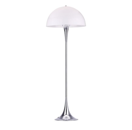 Lámpara VEYPA, de pie, metal, cromada, blanca