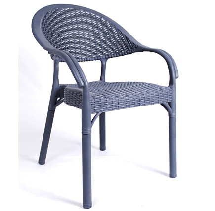 Sillón TORREMOLINOS, apilable, polipropileno gris oscuro