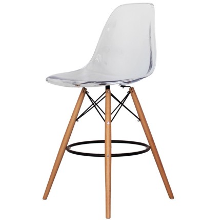 Taburete STAR, madera, carcasa transparente