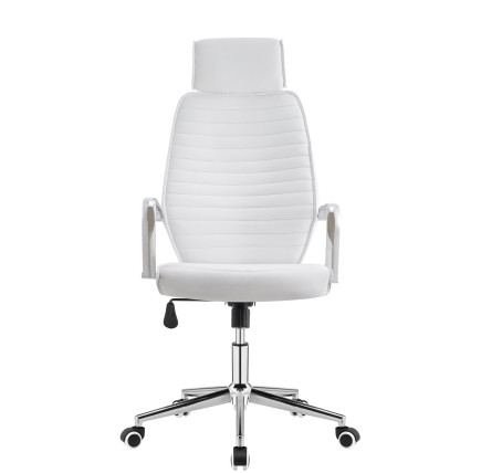 Sillón de oficina BRATISLAVA NEW, alto, similpiel blanca