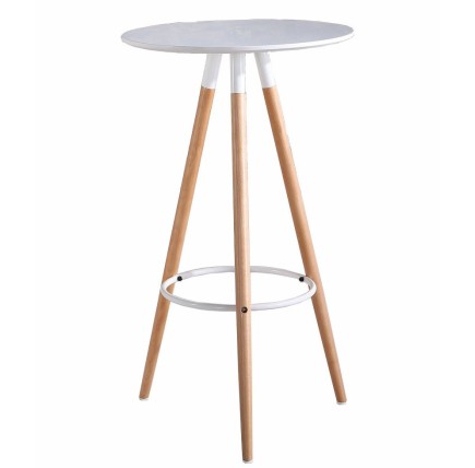 Mesa OTILIA NEW, alta, madera, tapa blanca de 60 cms