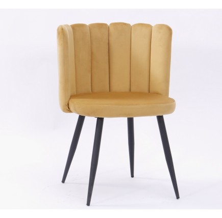 Silla RAMSÉS, metal, tapizado velvet amarillo