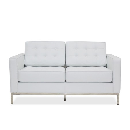 Sofá FLOR (T), 2 plazas, similpiel blanca
