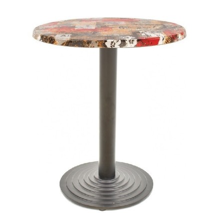 Mesa EBRO, negra, base de 72 cms y tapa de 70 cms. Color a elegir, Tableros de 70 cms: WERZALIT ALEMANIA - BABYLON 213