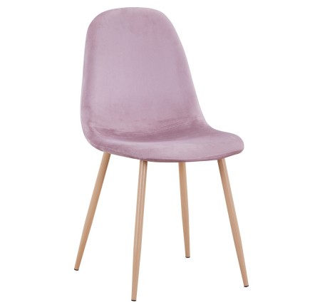 Silla EPOQUE NEW, patas metálicas, terciopelo rosa 25