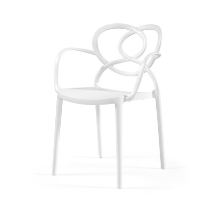 Sillón LOVE, apilable,  polipropileno blanco