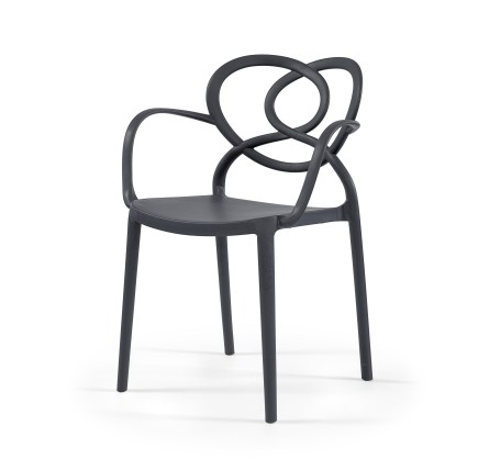 Sillón LOVE, apilable,  polipropileno antracita