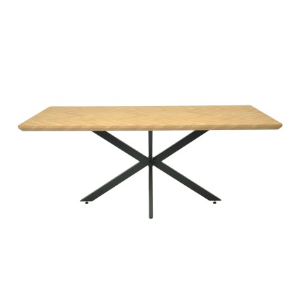 Mesa SORRENTO 180, metal, negro, tapa decor,180 x 90 cms