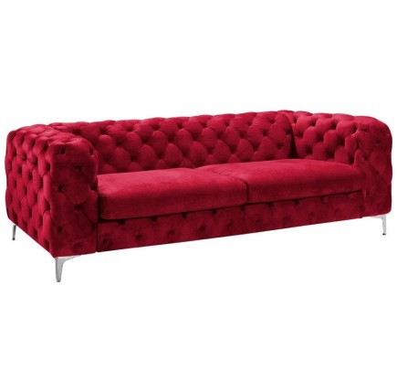 Sofá CHESTER ROYAL, 3 plazas, terciopelo rojo vino