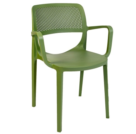 Sillón VERDI, apilable, polipropileno verde