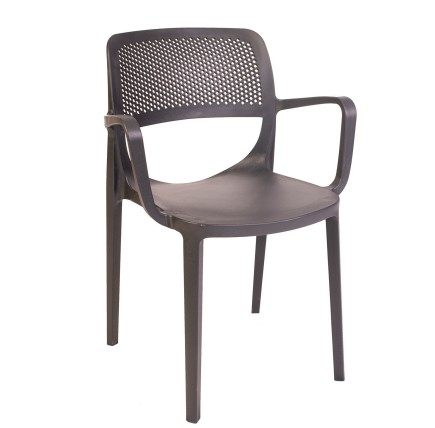 Sillón VERDI, apilable, polipropileno antracita