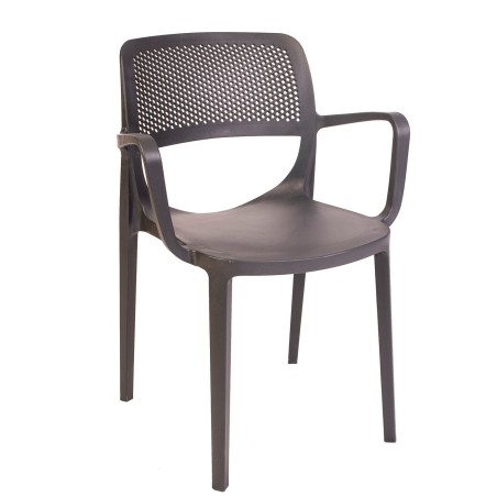 Sillón VERDI, apilable, polipropileno antracita
