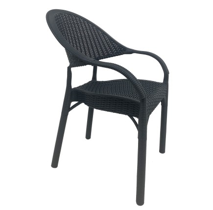 Sillón RICK, apilable, polipropileno antracita