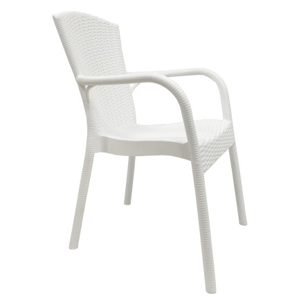 Sillón NESTOR, apilable, polipropileno blanco
