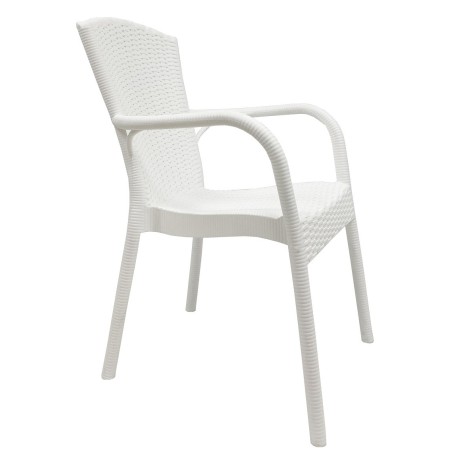 Sillón NESTOR, apilable, polipropileno blanco