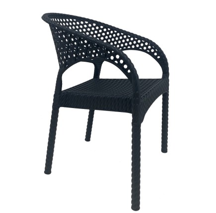 Sillón CALVIN, apilable, polipropileno antracita