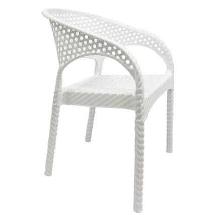 Sillón CALVIN, apilable, polipropileno blanco