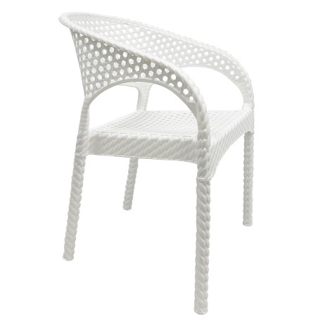 Sillón CALVIN, apilable, polipropileno blanco
