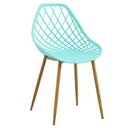 Silla STRAUSS, metal, polipropileno verde pastel