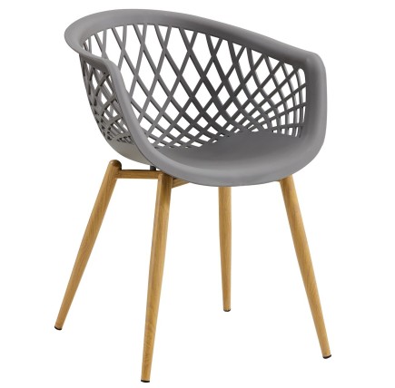 Sillón STRAUSS, metal, polipropileno gris oscuro