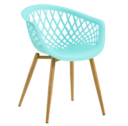 Sillón STRAUSS, metal, polipropileno verde pastel