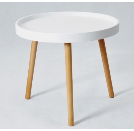 Mesa ANNIA ( M ), baja, madera, polipropileno blanco
