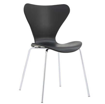 Silla ARNE NEW, cromada, polipropileno negro