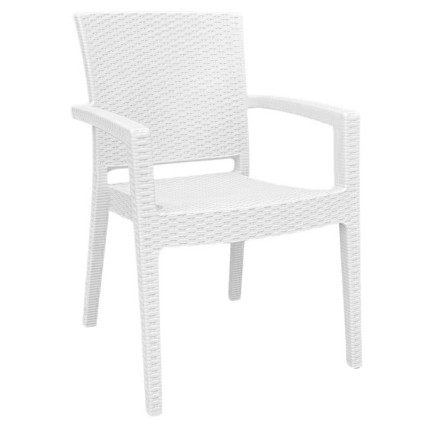 Sillón LIDO, apilable, polipropileno blanco