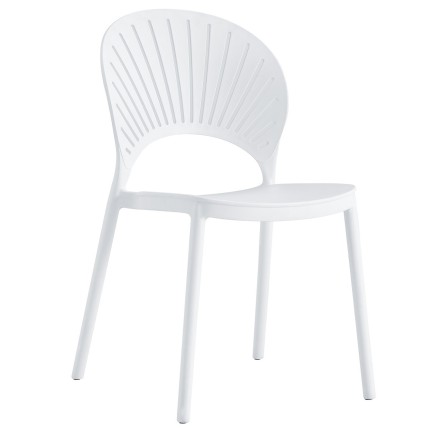 Silla ABANICO, apilable, polipropileno blanco