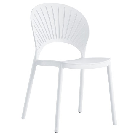 Silla ABANICO, apilable, polipropileno blanco