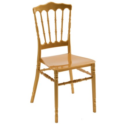 Silla WEDDING, apilable, polipropileno dorado