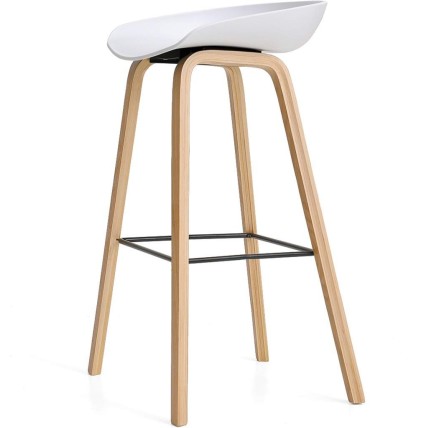 Taburete DANTE NEW (SU), metal, polipropileno blanco