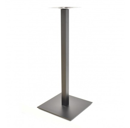 Base de mesa TROCADERO, alta, tubo cuadrado, negra, base de acero de 8 mm 45x45 cms, altura 110 cms