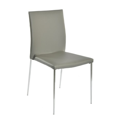 Silla INMA, apilable, metal, similpiel gris oscuro