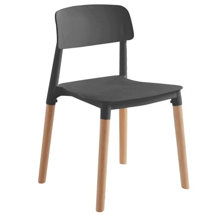 Silla CROSCAT (SU), madera, polipropileno gris oscuro