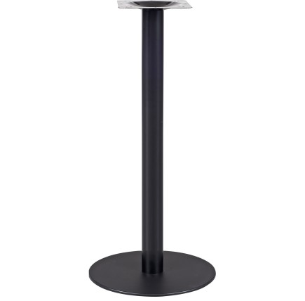 Base de mesa BOMBAY, tubo redondo, negra, base de acero de 8 mm. 45 cms de diámetro, altura 110 cms