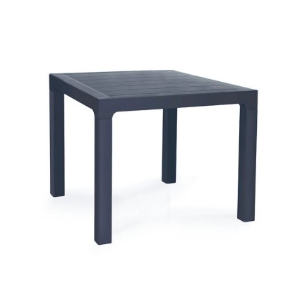 Mesa TROPICAL, lisa, polipropileno antracita, 80 x 80 cms