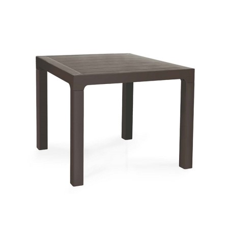 Mesa TROPICAL, lisa, polipropileno marrón chocolate, 80 x 80 cms