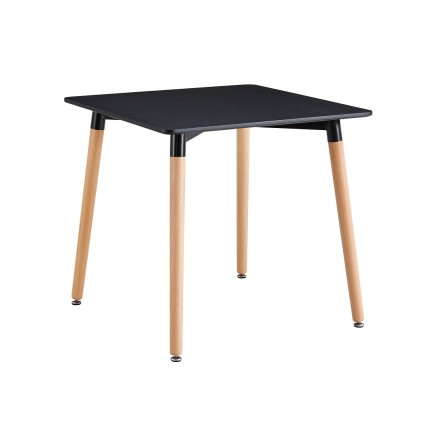 Mesa NURY, madera, tapa lacada negra, 80 x 80 cms