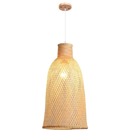 Lámpara PAPUA, colgante, pantalla de bambú natural trenzado