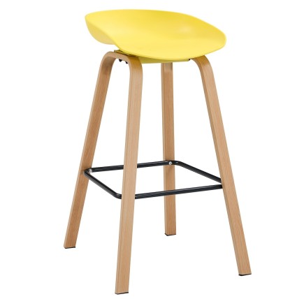 Taburete DANTE NEW (SU), metal, polipropileno amarillo