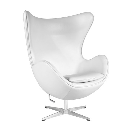 Sillón EG (TE), fibra de vidrio, basculante, tapizado similpiel blanca