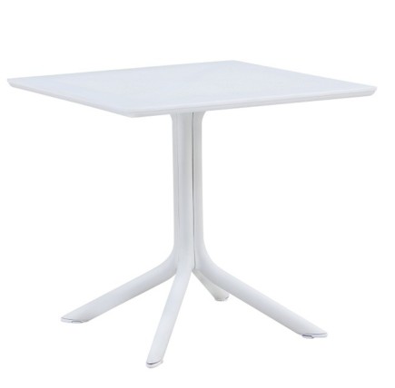 Mesa JÁVEA, polipropileno blanco, 80 x 80 cms