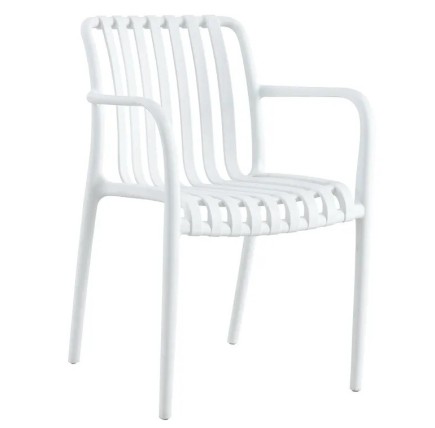 Sillón SALER, apilable, polipropileno blanco