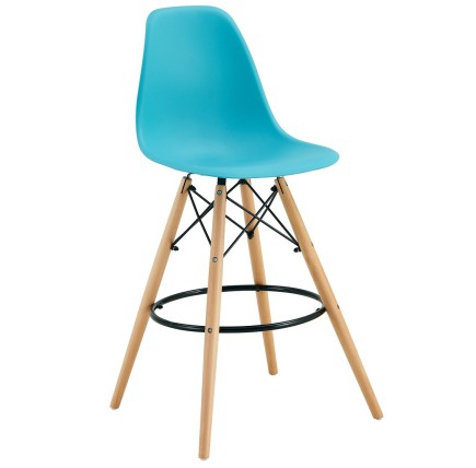 Taburete STAR (SU), madera, carcasa turquesa