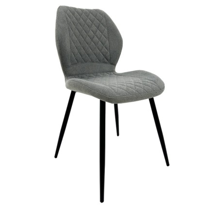 Silla DINARD, metal, tapizado tejido linen gris
