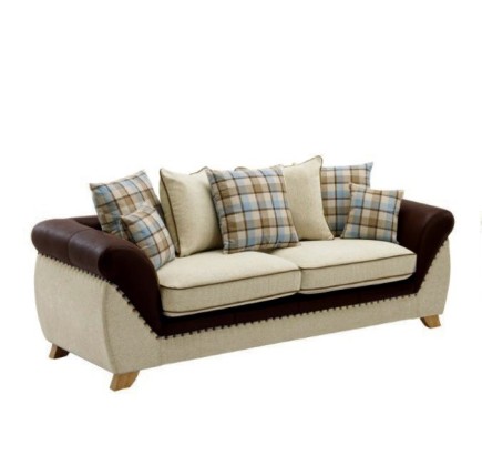 Sofá CAMBRIDGE, 3 plazas, tejido combinado marrón con beige