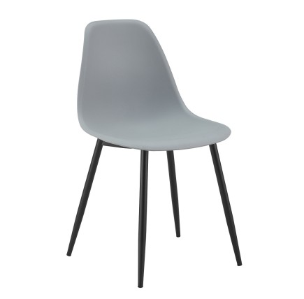 Silla CLUNY, metal negro, polipropileno gris