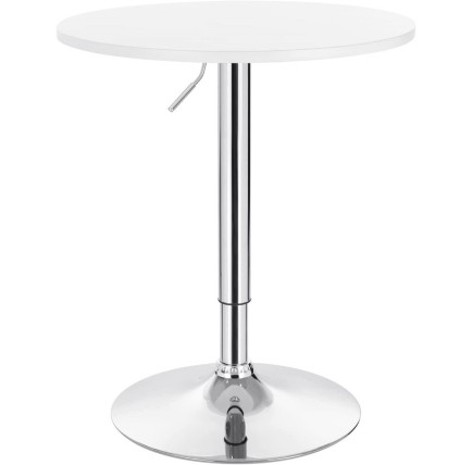 Mesa MABEL, graduable, tapa soft blanca, 70 cms de diámetro