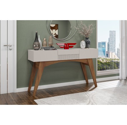 Multifuncional STAR, MDP matte y blanco roto, 136 x 37 cms